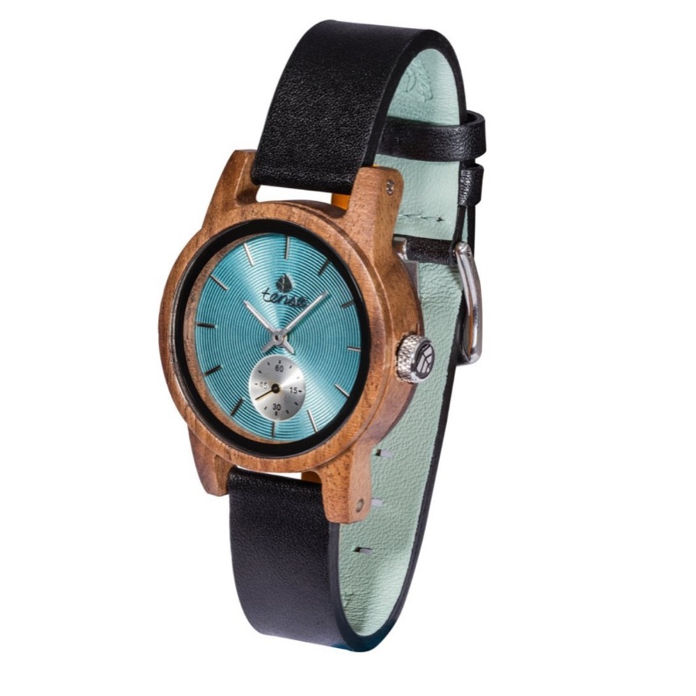 Tense Walnut Watch & Wood Box NIB Leather NWT - Picture 2 of 13